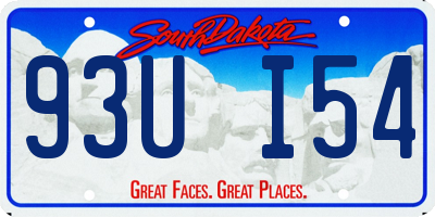 SD license plate 93UI54