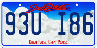 SD license plate 93UI86
