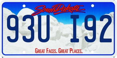 SD license plate 93UI92