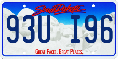 SD license plate 93UI96