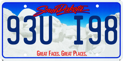 SD license plate 93UI98