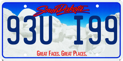 SD license plate 93UI99