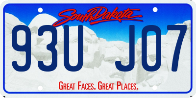 SD license plate 93UJ07