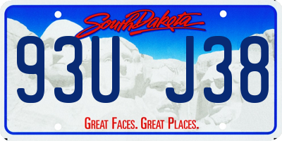 SD license plate 93UJ38