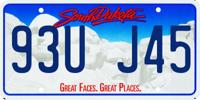 SD license plate 93UJ45