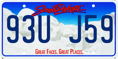 SD license plate 93UJ59