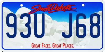 SD license plate 93UJ68