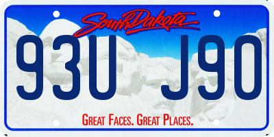SD license plate 93UJ90