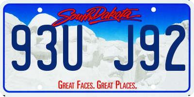 SD license plate 93UJ92