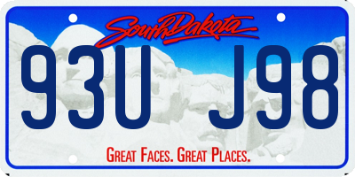SD license plate 93UJ98