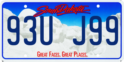 SD license plate 93UJ99