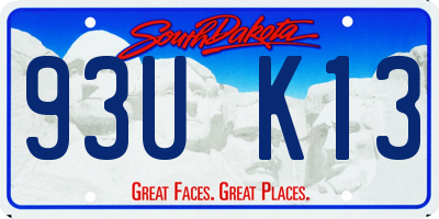 SD license plate 93UK13