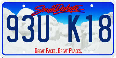 SD license plate 93UK18