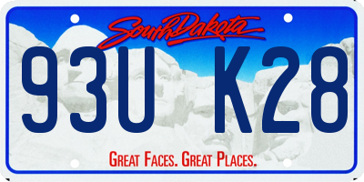 SD license plate 93UK28