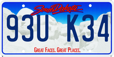 SD license plate 93UK34