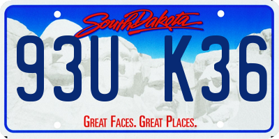SD license plate 93UK36