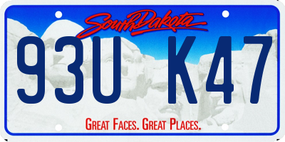 SD license plate 93UK47