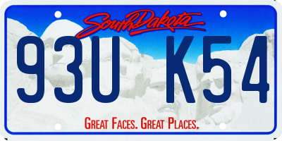 SD license plate 93UK54