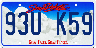 SD license plate 93UK59