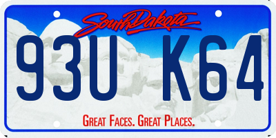 SD license plate 93UK64