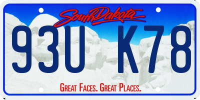 SD license plate 93UK78