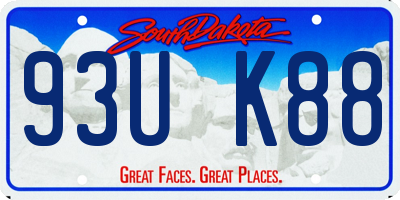 SD license plate 93UK88