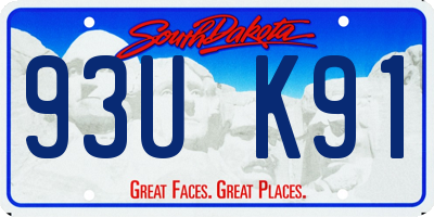 SD license plate 93UK91