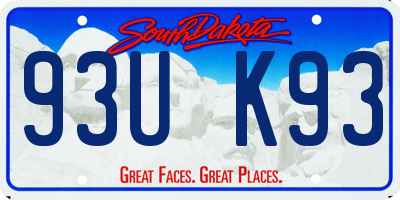 SD license plate 93UK93