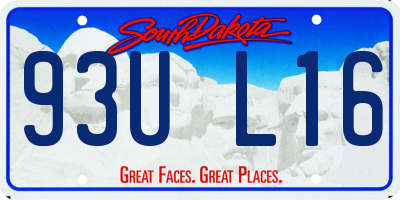 SD license plate 93UL16