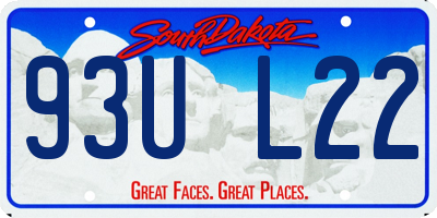 SD license plate 93UL22