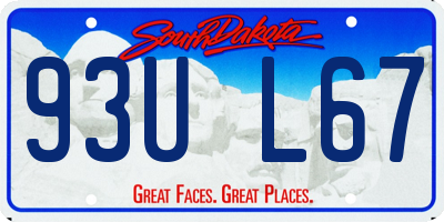 SD license plate 93UL67