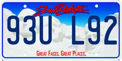 SD license plate 93UL92