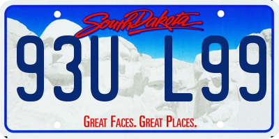 SD license plate 93UL99