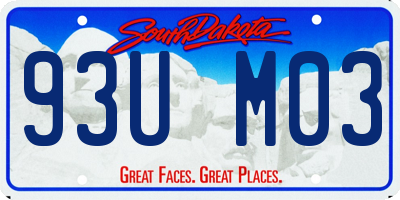 SD license plate 93UM03