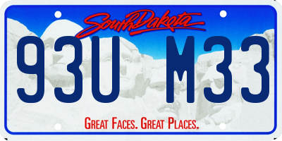 SD license plate 93UM33