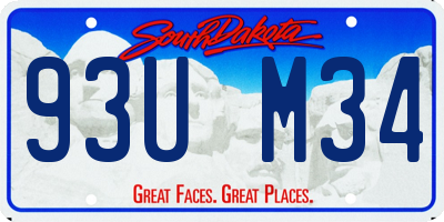 SD license plate 93UM34
