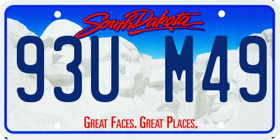 SD license plate 93UM49
