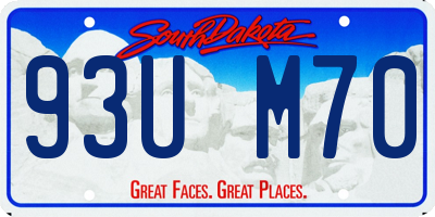 SD license plate 93UM70