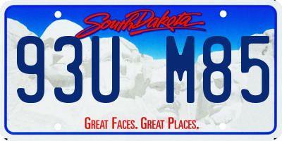 SD license plate 93UM85