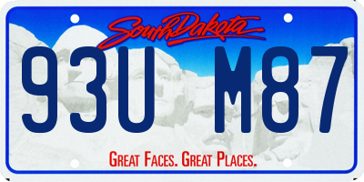 SD license plate 93UM87