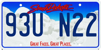 SD license plate 93UN22