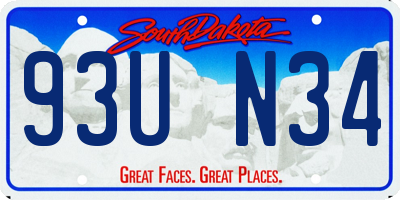 SD license plate 93UN34
