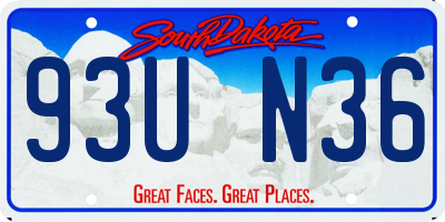 SD license plate 93UN36