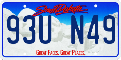 SD license plate 93UN49