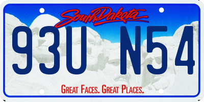 SD license plate 93UN54