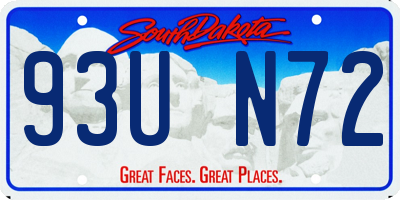 SD license plate 93UN72