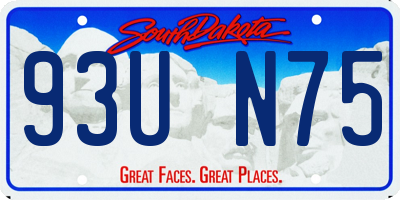 SD license plate 93UN75