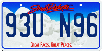 SD license plate 93UN96