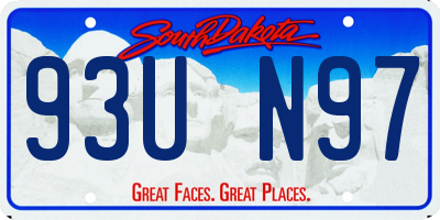 SD license plate 93UN97