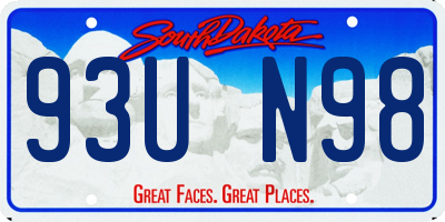 SD license plate 93UN98